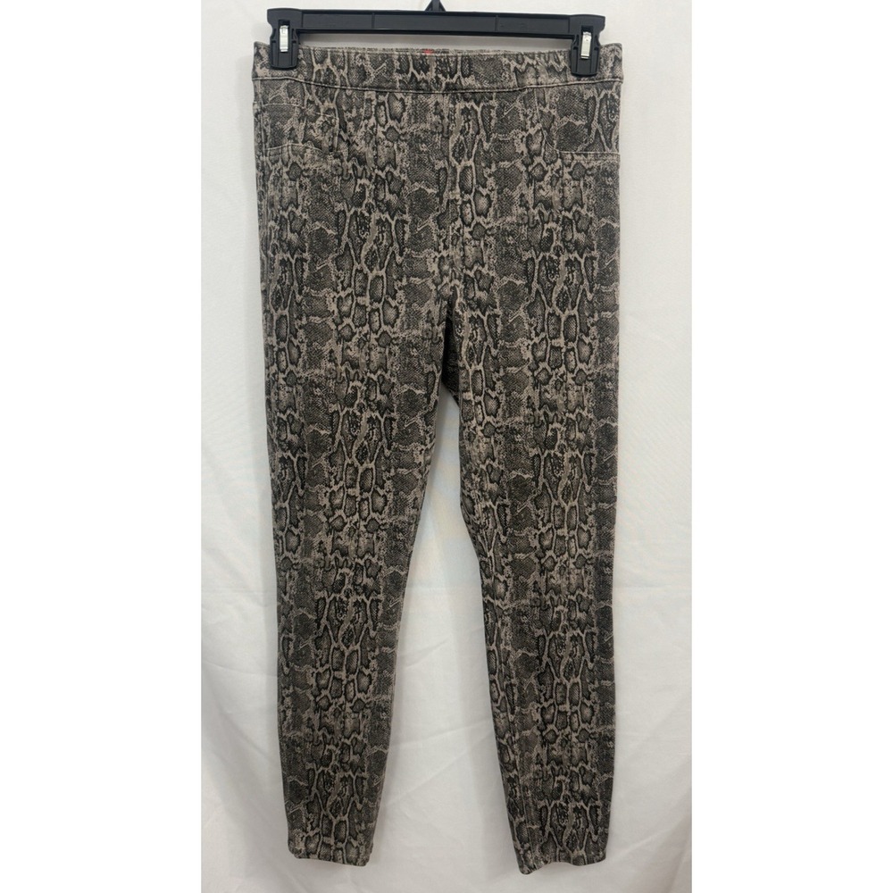 Spanx Snakeskin Print Ankle Jean-ish Leggings Desert Dot Brown Black Womens Sz L
